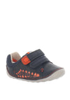 Clarks Baby Boys Tiny Trail Leather Pre-Walking Shoes, Navy