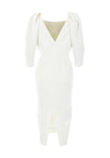 Claudia C Cezanne Puff Sleeve Dress, White