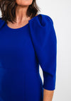 Claudia C Cezanne Puff Sleeve Dress, Royal Blue