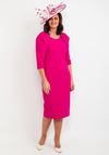 Claudia C Cezanne Puff Sleeve Dress, Fuchsia