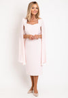 Claudia C Monet Chiffon Sleeve Midi Dress, Blush
