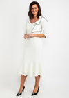 Claudia C Vinci Bow Shoulder Dress, White