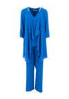 Claudia C Three Piece Chiffon Suit, Blue