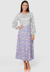 Closet London A-Line Printed Long Dress, Lilac