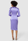 Closet London Satin Wrap Style Midi Dress, Purple