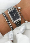 Cluse Fluette Ladies Watch, Silver & Black