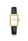 Cluse Fluette Ladies Leather Strap Watch, Gold & Black