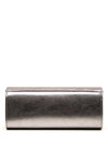 Emis Metallic Button Clutch Bag, Silver