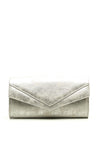 Pomares Envelope Clutch Bag, Shimmer Silver