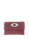 Zen Collection Flap Over Eye Sequins Bag, Pink