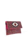 Zen Collection Flap Over Eye Sequins Bag, Pink