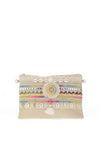 Zen Collection Boho Tassel Shell Charm Bag, Pink Yellow