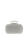 Zen Diamante Ring Clasp Clutch Bag, Silver