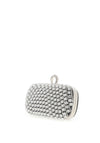 Zen Diamante Ring Clasp Clutch Bag, Silver