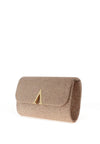 Zen Glitter Hardware Trim Clutch Bag, Rose Gold