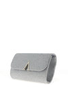 Zen Glitter Hardware Trim Clutch Bag, Silver