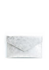 Pomares Shimmer Envelope Clutch Bag, Silver