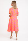 Coco Doll Anita Print Midi Dress, Pink & Orange