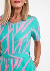 Coco Doll Anita Print Midi Dress, Green & Pink