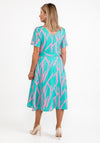 Coco Doll Anita Print Midi Dress, Green & Pink