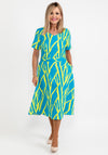 Coco Doll Anita Print Midi Dress, Teal & Lime