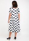 Coco Doll Cade Box Pleat Polka Dot Midi Dress, White