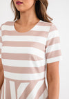 Coco Doll Hara Geometric Stripe Maxi Dress, Taupe & White