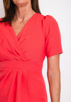 Coco Doll Toya Faux Wrap Midi Dress, Coral