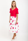 Coco Doll Polka Dot Skirt Midi Dress, Fuchsia