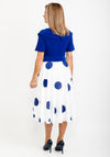 Coco Doll Polka Dot Skirt Midi Dress, Royal Blue
