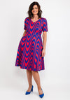 Coco Doll Judy Print Midi Dress, Pink & Royal