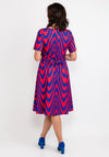 Coco Doll Judy Print Midi Dress, Pink & Royal
