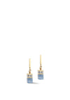 Coeur De Lion GeoCube Iconic Earrings, Light Blue & Gold