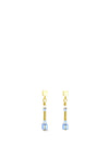 Coeur De Lion Minimalist Cube Story Earrings, Pastel Blue & Gold