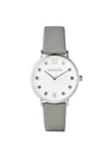 Coeur de Lion Brilliant White Face & Crystal Leather Watch, Grey