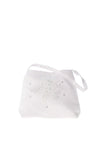 Little People Floral Applique Communion Pouch Bag, White