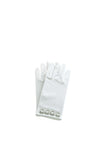 Little People Satin Pearl Communion Gloves, White
