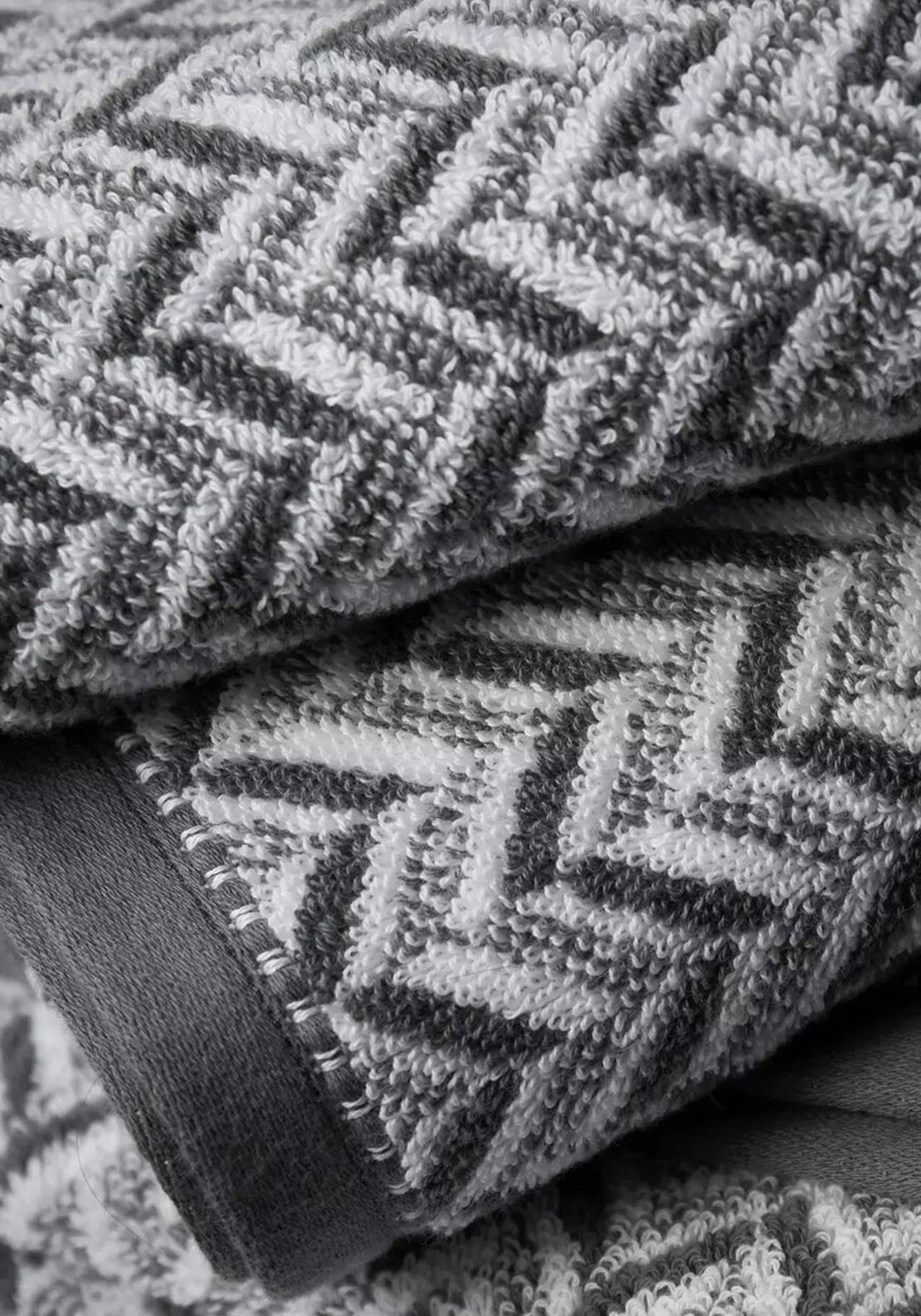 Bianca Content by Terence Conran Herring Bone Bath Towel, Grey