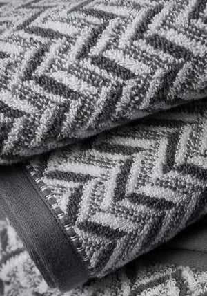 Bianca Content by Terence Conran Herring Bone Bath Towel, Grey
