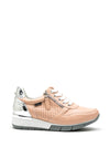 Zanni & Co. Haram Chrome Panel Faux Leather Trainers, Blush Pink