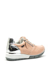 Zanni & Co. Haram Chrome Panel Faux Leather Trainers, Blush Pink