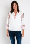Costamani Embroidered Oversize Tunic Top, White Multi