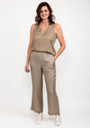 Costamani Kaya Satin Vest Top, Brown