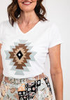 Costamani Boho Tribal Felt T-Shirt, White