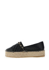 Zen Collection Platform Quilted Espadrille, Black