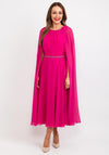 Couture Club Cape Sleeve Dress, Fuchsia