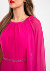 Couture Club Cape Sleeve Dress, Fuchsia