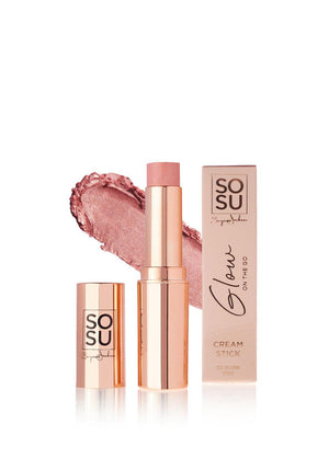 SOSU Glow On the Go Cream Highlighter Stick, 02 Glow Pink
