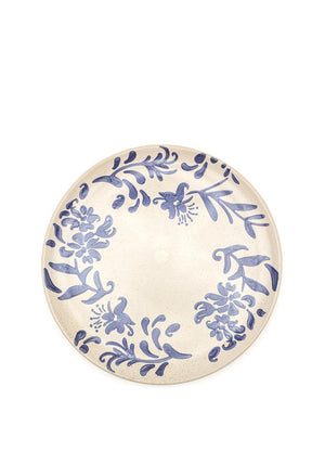 Bloomingville Artistic Floral Plate, Blue Multi