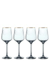 The Cole Collection Set of 4 Crystal White Red Glasses